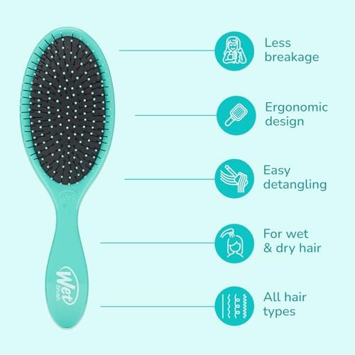 Wet Brush Orijinal Detangler Saç Fırçası, Amazon Aqua- Ultra Yumuşak IntelliFlex Kıllar - Dolaşık Açıcı Saç Fırçası Dolaşıklıklar - Tüm Saç Tipleri (Islak ve Kuru Saç) - Kadın ve Erkek (2'li