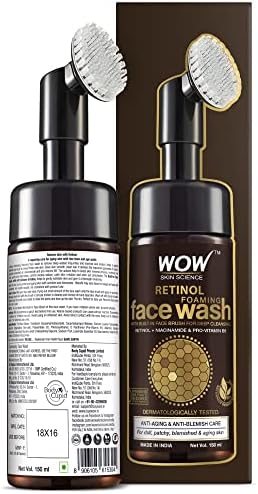 WOW Skin Retinol Yüz Temizleme Köpüğü ve Dahili Fırça-İnce Çizgiler, Lekeler Bakım Yüzde Doksan Sekiz, Bir Doğal İçerik Vegan 150ml - Görsel 3