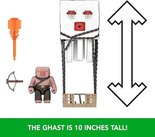 Minecraft Filmden ilham alan aksiyon figürü seti, ışıklar, sesler ve ateş topu fırlatma özelliğiyle balon figürü, fırlatıcı ve disk, piglin savaşçısı, JFB69 - Görsel 3
