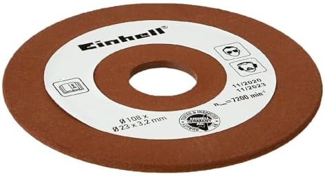 Orijinal  Zincir Bileme Taşı Ø 108 mm (Zincir testere bileme cihazı aksesuarı, kalınlık 3,2 mm, 23 mm mil bağlantısı, P100 grit,  zincir bileme cihazları için uygun) - 4500076