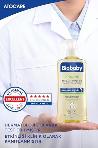 Alternative view of Biobaby Atocare Duş Yağı 500 ml – Atopiye Eğilimli Bebek Ciltleri İçin, Seramid Kompleksli, Omega 3-6, Yulaf Ekstresi ve Prebiyotik İçerikli Temizleyici Yağ