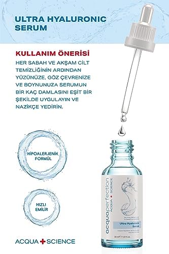 Acqua Perfection Ultra Yoğun Nemlendirme ve Dolgunlaştırıcı Etkili, Kırışık Karşıtı Hyaluronic Serum (Ultra%3 Hyaluronic Acid) 30ml, Yenileyici Etki, Tüm Ciltlere Uygun