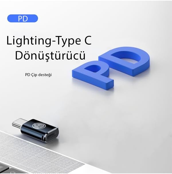 35W Lightning to Type C 15 Max Pro Plus Yuva Çevirici Hızlı Şarj Aktarımı OTG Dönüştürücü Gri OTGTM-G - Görsel 3