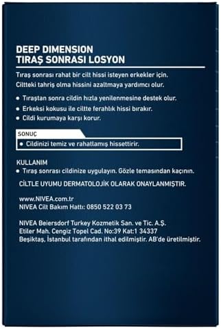 MEN Erkek Deep Tıraş Sonrası Losyon 100 ml,Nemlendirici,Tahrişe ve Kurumaya Karşı Koruma,Yenileyici