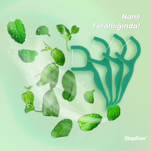 StopEver Fresh & Gliss Kürdanlı Diş İpi (50 Adet) | Nane Aromalı | Diş Arası Temizliği, Ağız Hijyeni ve Günlük Kullanım için İdeal | Plastik Kutulu ve Taşıma Kılıflı Hediyeli