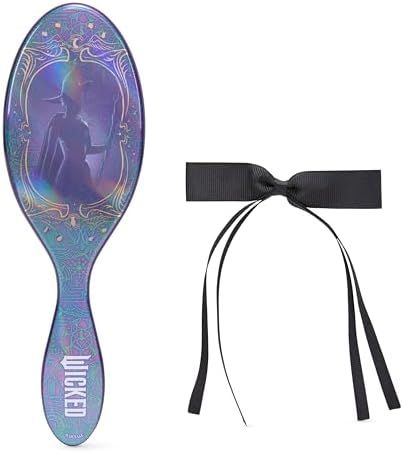 Wet Brush Orijinal Detangler Saç Fırçası Elphaba (Wicked) Kit - Ultra Yumuşak IntelliFlex Kıllar - Dolaşık Açıcı Fırça Tüm Saç Tipleri İçin Dolaşık Açıcı Fırça (Islak Kuru ve Hasarlı) - 1 Fırça ve 1