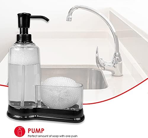 Home Basics Sünger Bölmeli Plastik Sabunluk, Siyah