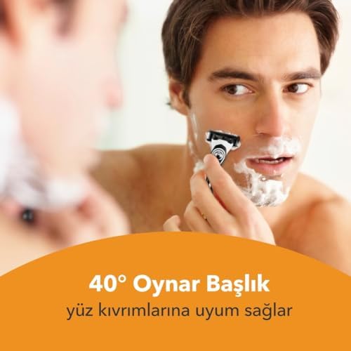 BIC Hybrid 5 4'lü Yedek Tıraş Bıçağı Kartuşu (5 Bıçak), 5 Teknolojik Titanyum Bıçak, E Vitamini ile Zenginleştirilmiş Geniş Kayganlaştırıcı Bant