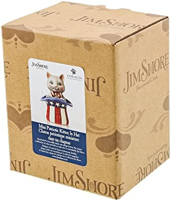 Enesco Jim Shore Heartwood Creek Patriotik Kedi Silindir, Minyatür Figür, 8,9 cm, Çok Renkli - Görsel 3