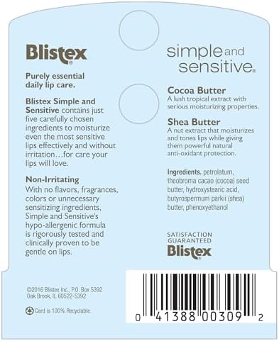 Alternative view of Blistex Sensitive - Hassas Dudaklar İçin Besleyici ve Nemlendirici Dudak Bakım Kremi 1 Adet