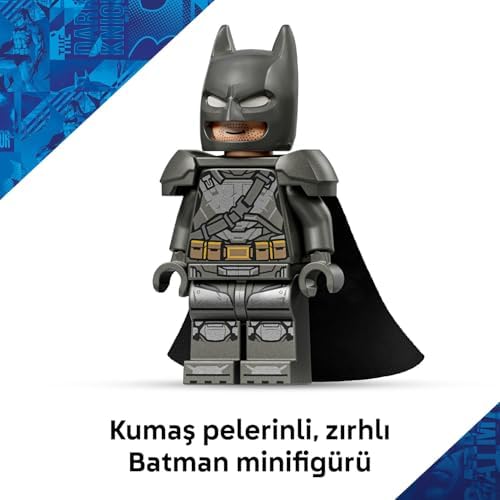 DC ve Superman Batmobile 76331-9 Yaş ve Üzeri Erkek ve Kız Çocuklar için Kumaş Pelerinli, Zırhlı Hatıra Minifigürü İçeren Yaratıcı Oyuncak Yapım Seti, Hediye Fikri (220 Parça)