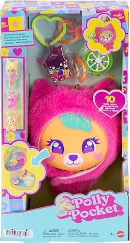 Polly bebek ve evcil hayvan oyun seti, Sevimli Ayıcık mini oyun seti, anahtarlık ve pelüş, meyve temalı aksesuarlar ve tılsımlar, JKC79 - Görsel 3
