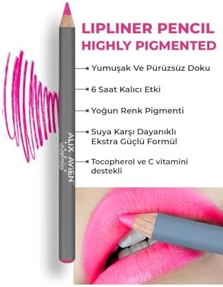 Uzun Süre Kalıcı Dağılma Yapmayan Nemlendirici Dudak Kalemi - Lipliner Pencil 13 Fuchsia