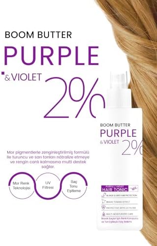 BOOM BUTTER Renk ve Saç Yapısını Koruyucu Purple Mor Saç Toniği 150ML