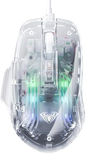 Alternative view of AULA S80 7200DPI 7 Tuşlu RGB Şeffaf Optik Oyuncu Mouse