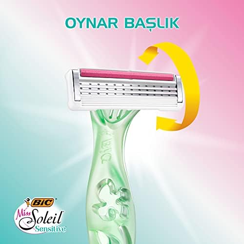 Alternative view of BIC Soleil Sensitive Kadın Tıraş Bıçağı 3'lü Blister (3 Bıçak), Oynar Başlık, Aloe ile Zenginleştirilmiş Kayganlaştırıcı Jel Şerit