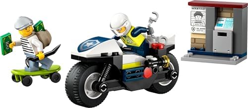 Alternative view of City Motosikleti Takibi 60455-4 Yaş Üzeri Kız ve Erkek Çocuklar için Motosikleti Oyuncağı, Hırsız Kaçış Kaykayı ve Mini Açılabilir ATM İçeren Yaratıcı Oyuncak Yapım Seti (65 Parça)