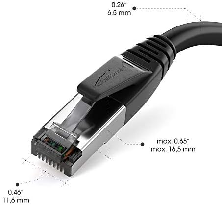 Alternative view of – Cat 8 ağ kablosu, 40 Gigabit, esnek ve kırılmaz yapı – 10m (LAN kablosu/Ethernet kablosu, maksimum fiber hızı iletir ve oyun/PS5/Xbox için uygundur, fiş)