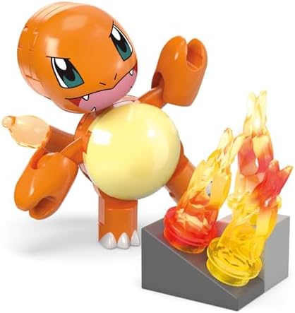 brands Pokemon Action Figure Yapı Oyuncakları, Charmander'ın Ateş Tipi Spin, 81 Parça, 1 Yapılabilir Karakter ve Dönüş Hareketi, Çocuklar için - Görsel 3