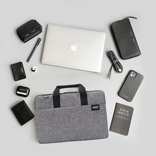 MACK Cityfit MCC-702 Laptop Çantası, Erkekler ve Kadınlar için Profesyonel Bilgisayar Çantası, 13,3 inç - 14.1 inç Notebook Çantası, Evrak Çantası, Gri - Görsel 3