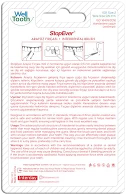 StopEver Well Tooth Arayüz Fırçası, Kırmızı - Size 2 | 0.5 mm İnce Telli Diş Arası Fırçası, Taşıma Kutusu Hediyeli | Ortodontik Kullanıma Uygun | 6 Adet - Görsel 3