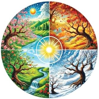 Dört Mevsim Çarkı 570 Parça Round Puzzle - Görsel 3