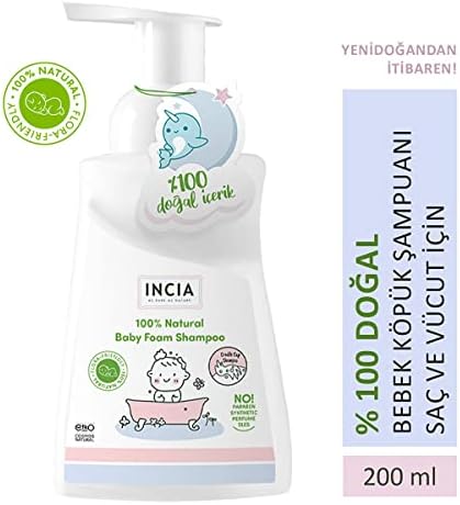 %100 Doğal Organik Sertifikalı Bebek Köpük Şampuanı Saç Vücut Lavanta Konak Önleyici Yenidoğan 200 ml - Görsel 3
