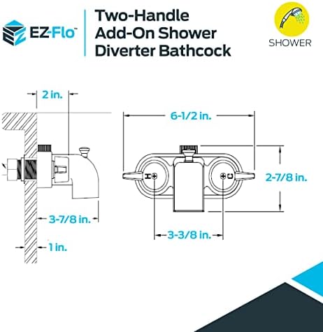 Alternative view of Ez-Flo 11129 Add-On Shower Diverter Bathcock Polished Chrome