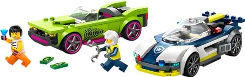 City Arabası ve Spor Araba Takibi 60415-6 Yaş ve Üzeri Çocuklar için Minifigürü İçeren Yaratıcı Oyuncak Yapım Seti (213 Parça)