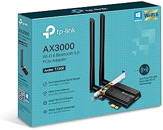 Alternative view of TX50E, AX3000 Mbps Wi-Fi 6 Bluetooth 5.0 PCIe Ağ Kartı, İki Anten, 1024-QAM,OFDMA ve 160 MHz Bant Genişliği, Ultra Düşük Gecikme, Intel Wi-Fi 6 Yonga Seti, Windows 10/11'i Destekler