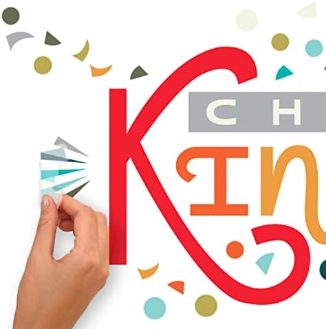 RMK5329GM Rainbow Choose Kindness Giant Peel and Stick Duvar Çıkartmaları, kırmızı, Turuncu, Camgöbeği