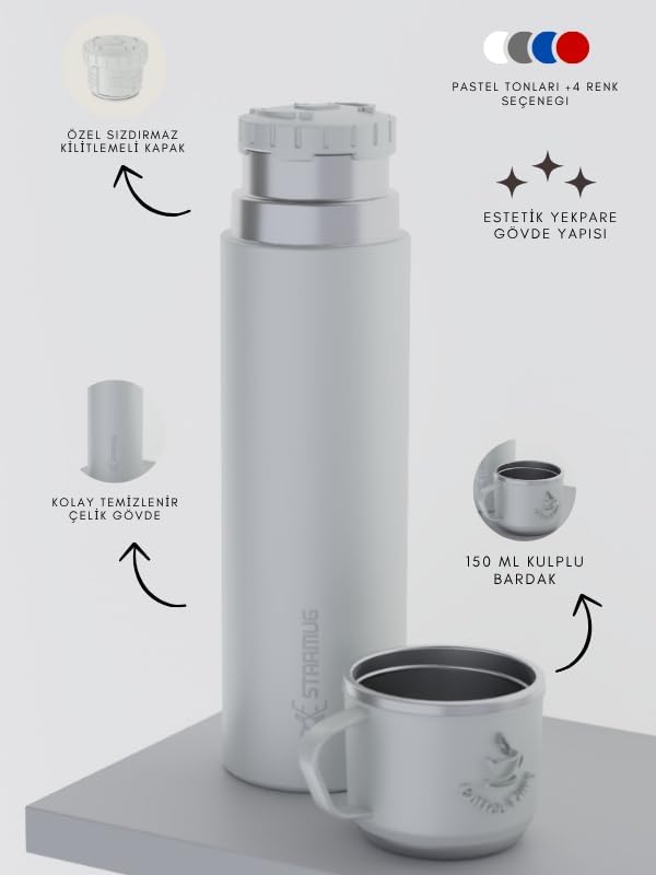 Trailmate Serisi Bardaklı 500 Ml Çelik Termos