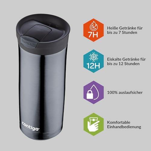 Huron Snapseal Termos Bardak 470 mL Gri - Görsel 2