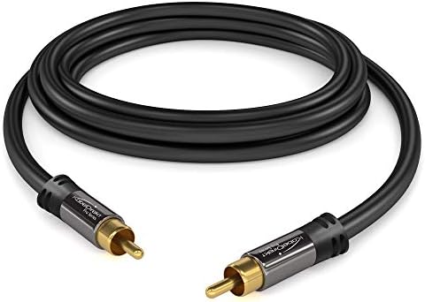 – 3m – Cinch derin bas hoparlör kablosu, 1x1 Cinch/RCA, ses/dijital/video (koaksiyel kablo, RCA fişi/fiş, amplifikatör/HiFi, ses sinyali veya kompozit video için, 75 ohm, siyah)