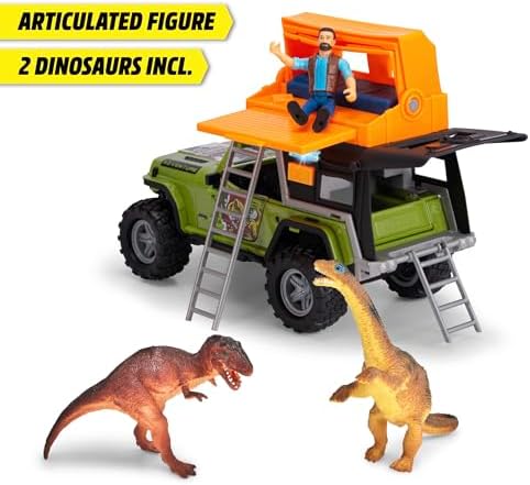 Alternative view of Dickie, 203834011, Dino Camper, Serbest Tekerlekli Jeep, Işıklı, Sesli, Açılır Kapılar, Yumuşak Lastikler, Merdivenli Kamp Tavanı, Figür, 2 Dinozor, 23 Cm