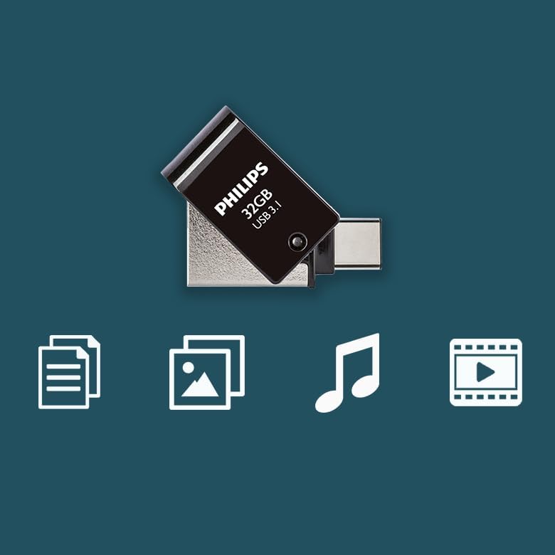 Alternative view of 2'si 1 arada OTG Edition Ultra Speed USB-C/USB 3.1 çift USB flash sürücü USB bellek 32 GB PC, dizüstü bilgisayar, bilgisayar,  akıllı telefon, tablet, ultra küçük, 180 MB/s'ye kadar