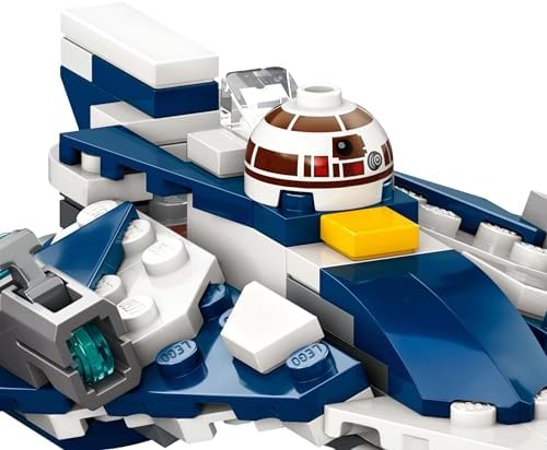 : Klon Savaşları Plo Koon'un Jedi Starfighter Mikro Savaşçısı 75400-6 Yaş ve Üzeri Çocuklar için minifigür Kokpiti ve 2 Mermi Atıcı İçeren Yaratıcı Oyuncak Yapım Seti (89 Parça)