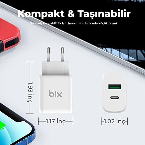 Alternative view of ZH-2U41T 25W PD 3.0 Type-C & USB-A Çift Bağlantı Noktalı Hızlı Şarj Adaptörü,, 15/14/13/12/Pro Max, iPad Air/Pro ve Daha Fazlası ile Uyumlu