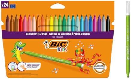 Alternative view of BIC Kids Kid Couleur Ultra Yıkanabilir Keçeli Boya Kalemi 24 Renk, Kolayca Çoğu Kumaştan Çıkar, Su Bazlı Keçeli Kalem