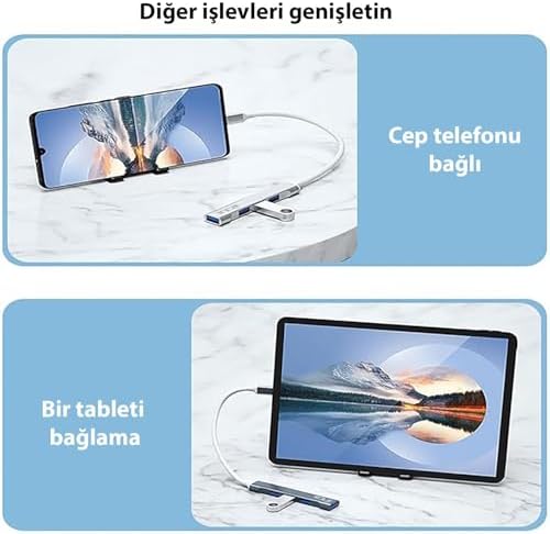Inca IUSB-04TXT USB-C Hub, 4 Bağlantı Noktalı, 1x USB 3.0 + 3x USB 2.0, İnce Alüminyum Kasa