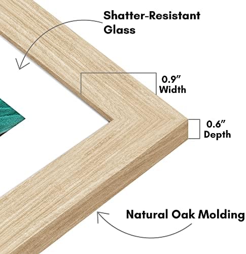 Alternative view of Doğal Meşe 8x10 Resim Çerçevesi - Mat ile 5x7 Çerçeve olarak veya 8x10 Mat Olmadan Kullanılır - Kırılmaya Dayanıklı Camlı Tasarlanmış Ahşap, Duvar ve Masa Üstü için Yatay ve Dikey