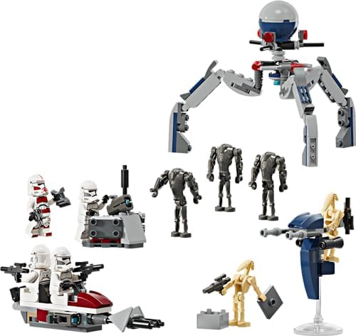 Alternative view of Klon Trooper ve Savaş Droidi Savaş Paketi Seti 75372 – 7 Yaş ve Üzeri Kız ve Erkek Çocuklar için 4 Minifigür ve 5 Droid İçeren Oyuncak Yapım Seti, Doğum Günü Hediyesi Fikri (215 Parça)