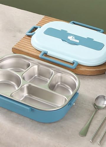 Alternative view of 304 Paslanmaz Çelik Mavi Lunchbox 1000 ML ve 1 Adet Çelik Kaşık, Dayanıklı Kamp Ekipmanları, Kamp Aksesuarları, Açık Hava Sporları, Doğa Sporları, Yürüyüş, Kamp Mutfağı, Kamp Malzemeleri