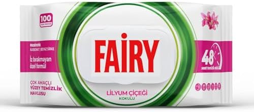 Çok Amaçlı Yüzey Temizlik Havlusu 100 Yaprak | Lilyum Çiçeği | Beyaz Sirke & Karbonat | 48 Saat Temizlik Etkili | İz Bırakmayan Formül