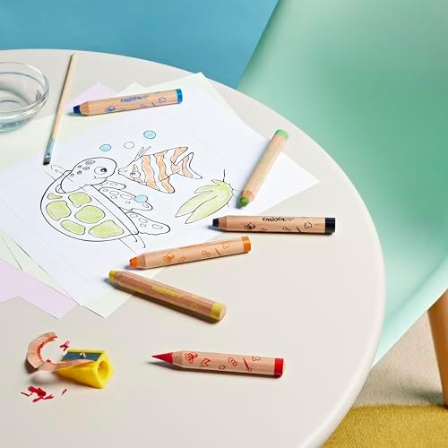 Alternative view of 3 In 1 Bebek Ahşap Gövdeli Boya Kalemi 6'Lı,Kalemtraş Hediyeli