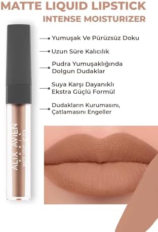 Alternative view of Uzun Süre Kalıcı Kadifemsi Kuruma Yapmayan Mat Likit Ruj Lipstick 507 Dark Dusty Pink