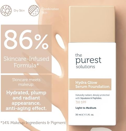 Alternative view of The Purest Solutions Nemlendirici & Canlandırıcı Serum Fondöten SPF 50, 30 Mililitre – Açık/Orta Ton