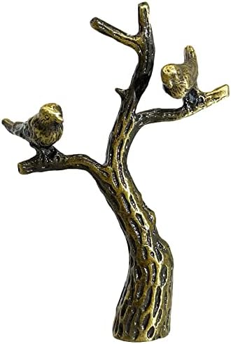 Royal Designs F-5029AB Ağaçtaki Küçük Kuşlar Lamba Tepesi, 19,4 cm, Antik Pirinç - Görsel 3