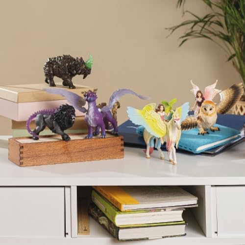 schleich Bayala 70789 uçan peri parıltılı baykuş oyun seti - Büyüleyici peri ve baykuş figürü, fantezi dolu baykuş ve elf oyun seti, 5 yaşından itibaren figür seti