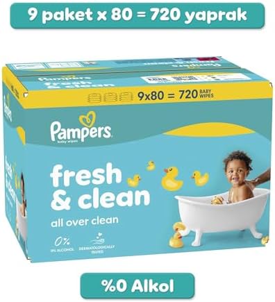 Fresh&Clean Bebek Islak Havlu 9 Paket 720 Yaprak - Görsel 3